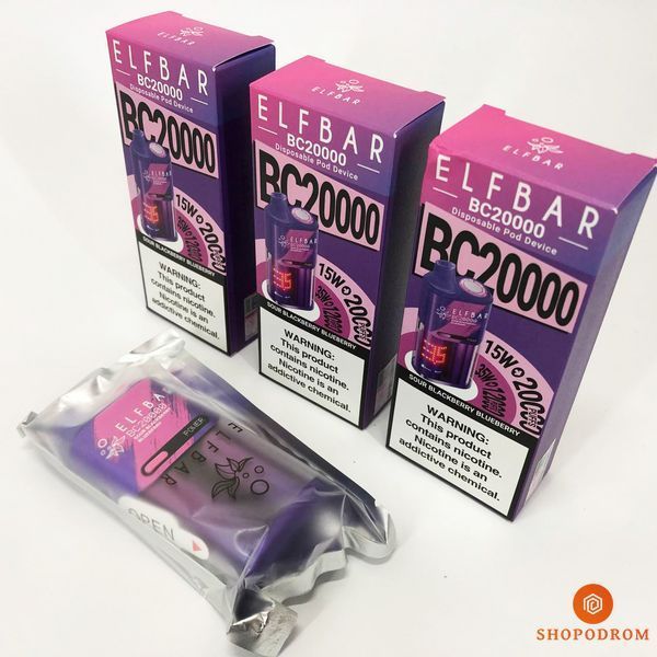 Elf Bar BC 20000 5%. Кислая Ежевика Черника (Sour Blackberry Blueberry) ws99662-15 фото
