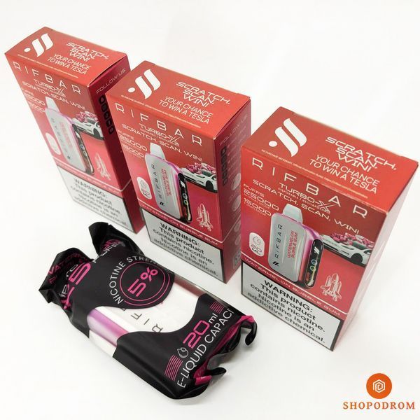 Rif Bar TURBO-X 25000 Арбузная Жвачка (Watermelon Bubble Gum) ws23392-2 фото