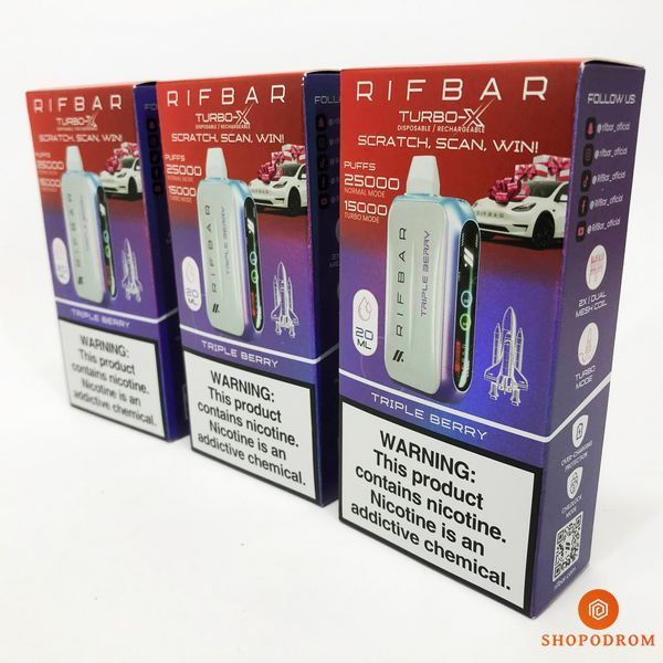 Rif Bar TURBO-X 25000 Тройная Ягода (Triple Berry) ws23392-3 фото