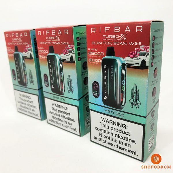 Rif Bar TURBO-X 25000 Мята Лед (Mint Ice) ws23392-9 фото