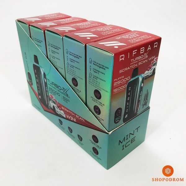 Rif Bar TURBO-X 25000 Мята Лед (Mint Ice) ws23392-9 фото
