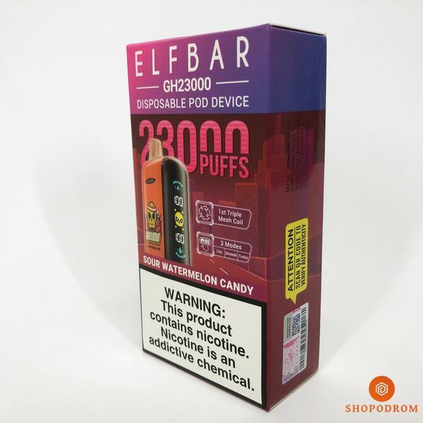 ELF BAR GH 23000 Кислі Кавунові Цукерки (Sour Watermelon Candy) gh23000-11 фото