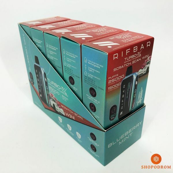 Rif Bar TURBO-X 25000 Чорниця М'ята (Blueberry Mint) ws23392-13 фото