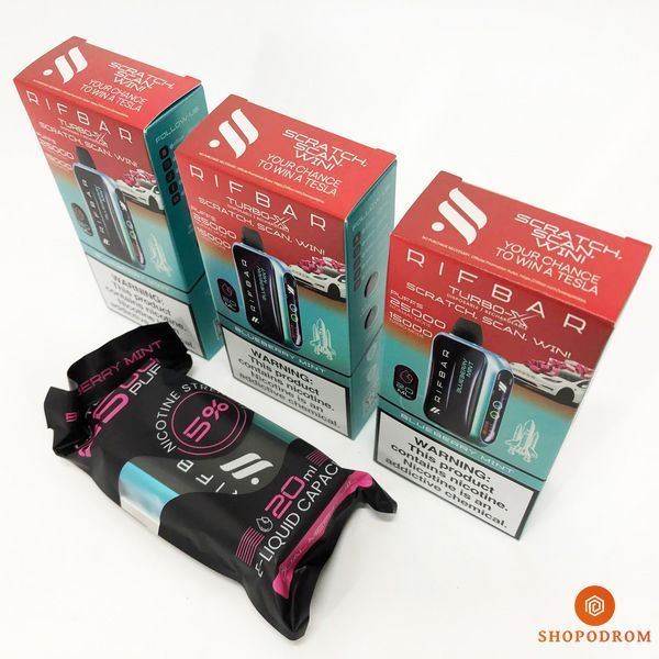 Rif Bar TURBO-X 25000 Чорниця М'ята (Blueberry Mint) ws23392-13 фото