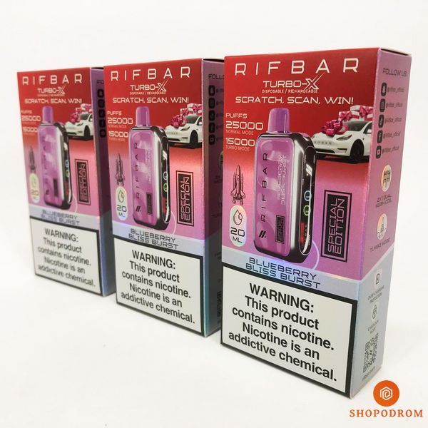 Rif Bar TURBO-X 25000 Сочная Черника (Blueberry Bliss Burst) ws23392-14 фото