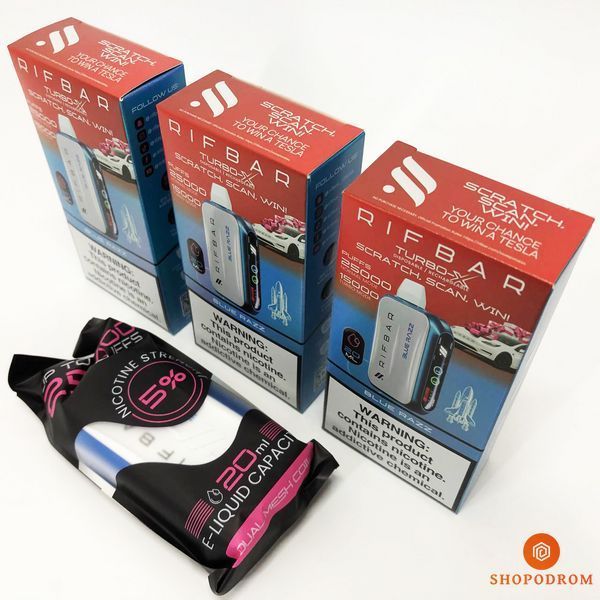 Rif Bar TURBO-X 25000 Синяя Малина Лимонад (Blue Razz) ws23392-15 фото