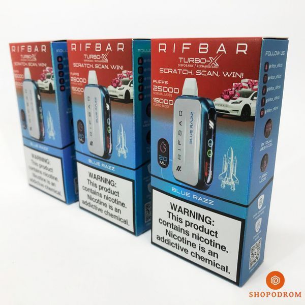 Rif Bar TURBO-X 25000 Синяя Малина Лимонад (Blue Razz) ws23392-15 фото